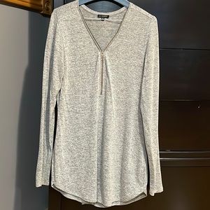 Dynamite Long Tunic Length Top with Silver/Gold (working) Zipper